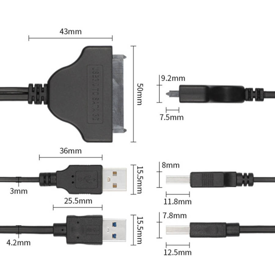 USB 3.0 to SATA 3G USB Easy Drive Cable, Cable Length: 15cm