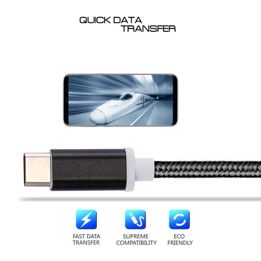 USB-C / Type-C Male to 3.5mm Female Weave Texture Audio Adapter, Length: about 10cm(Silver)