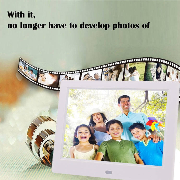 AC 100-240V 8 inch TFT Screen Digital Photo Frame with Holder & Remote Control, Support USB / SD ...