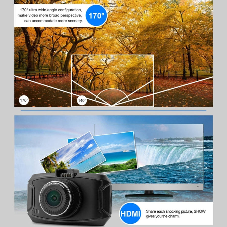 GS90C Car DVR Camera 2.7 inch LCD Screen HD 2304 x 1296P 170 Degree Wide Angle Viewing, Support M...