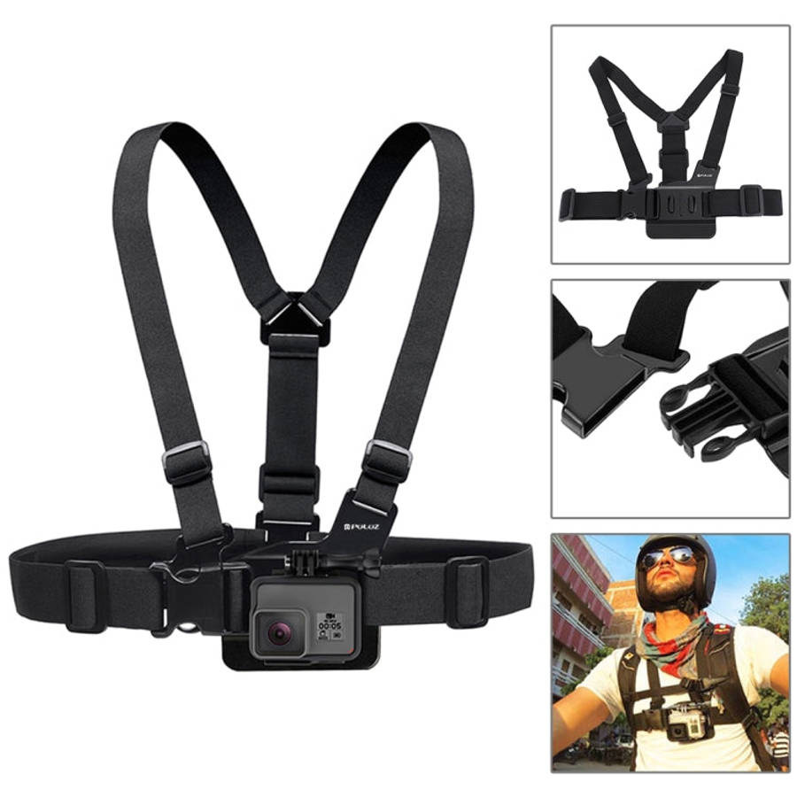 PULUZ 45 in 1 Accessories Ultimate Combo Kits (Chest Strap + Suction Cup Mount + 3-Way Pivot Arms...
