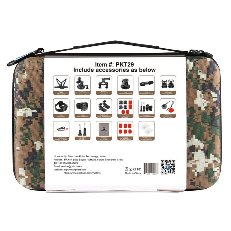 PULUZ 45 in 1 Accessories Ultimate Combo Kits with Camouflage EVA Case (Chest Strap + Suction Cup...