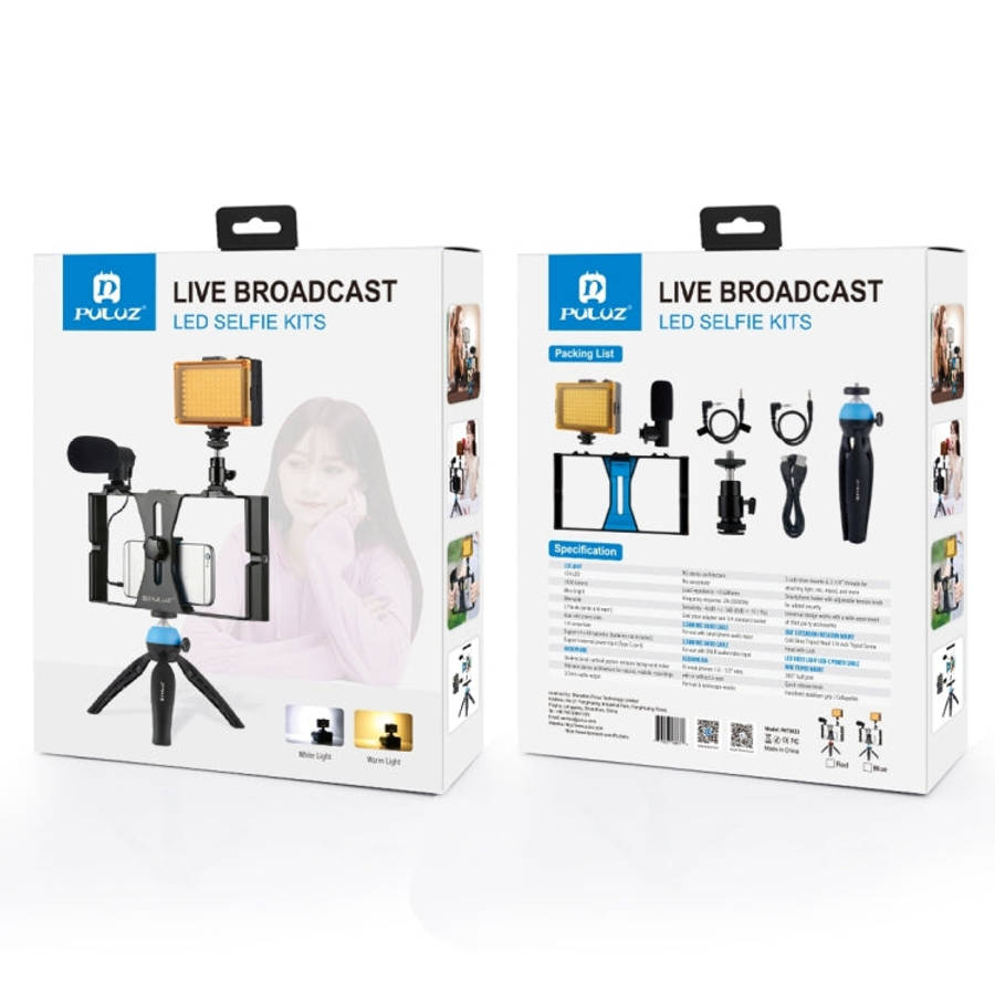 PULUZ 4 in 1 Vlogging Live Broadcast LED Selfie Light Smartphone Video Rig Kits with Microphone +...