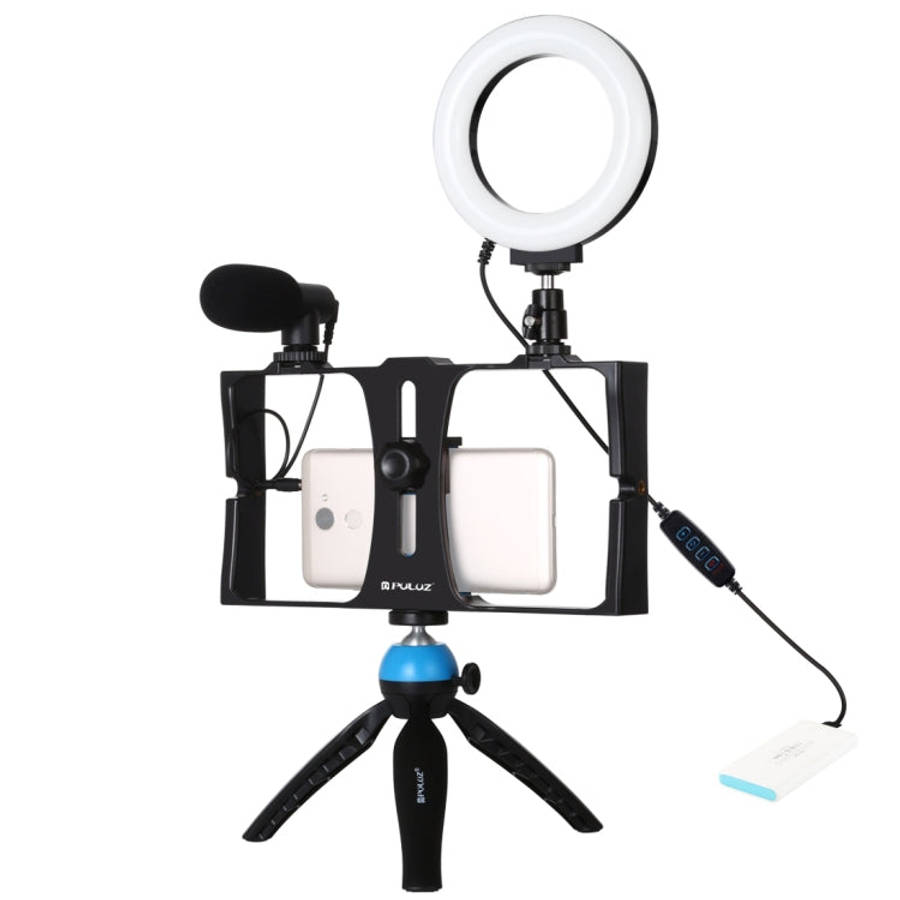 PULUZ 4 in 1 Vlogging Live Broadcast Smartphone Video Rig + 4.7 inch 12cm Ring LED Selfie Light K...