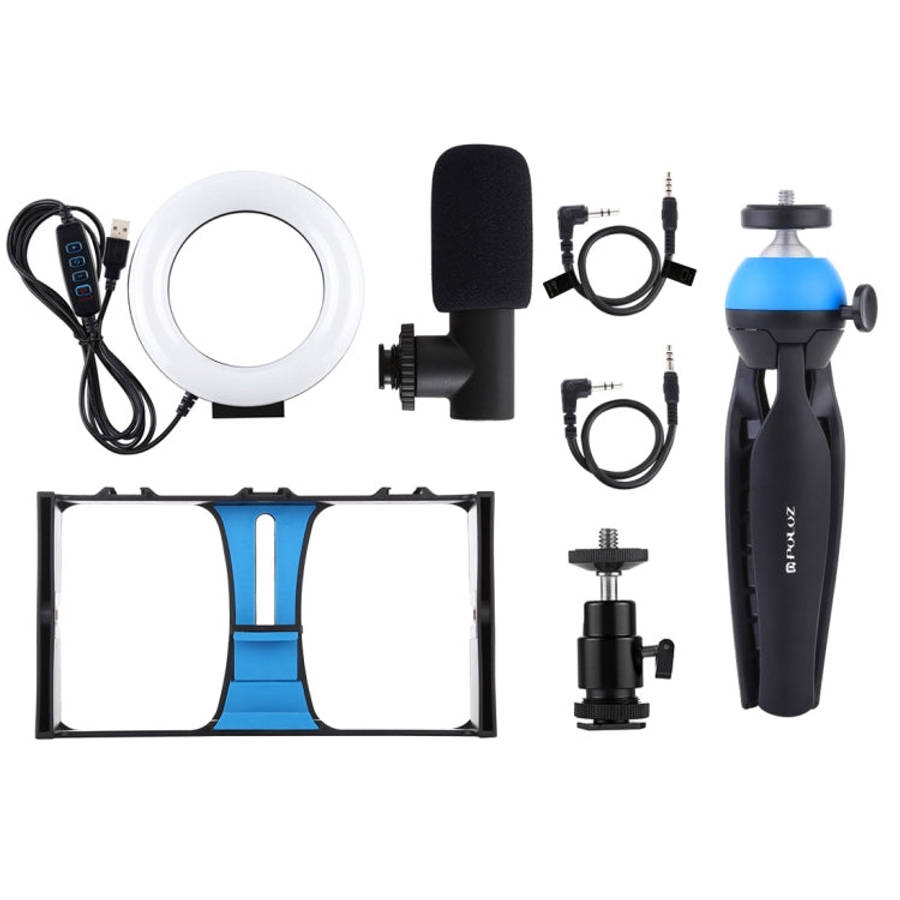 PULUZ 4 in 1 Vlogging Live Broadcast Smartphone Video Rig + 4.7 inch 12cm Ring LED Selfie Light K...