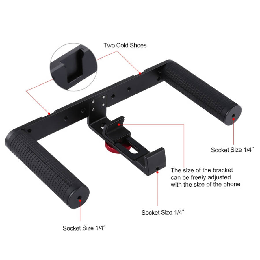 PULUZ 4 in 1 Vlogging Live Broadcast 4.7 inch 12cm Ring LED Selfie Light Smartphone Video Rig Han...