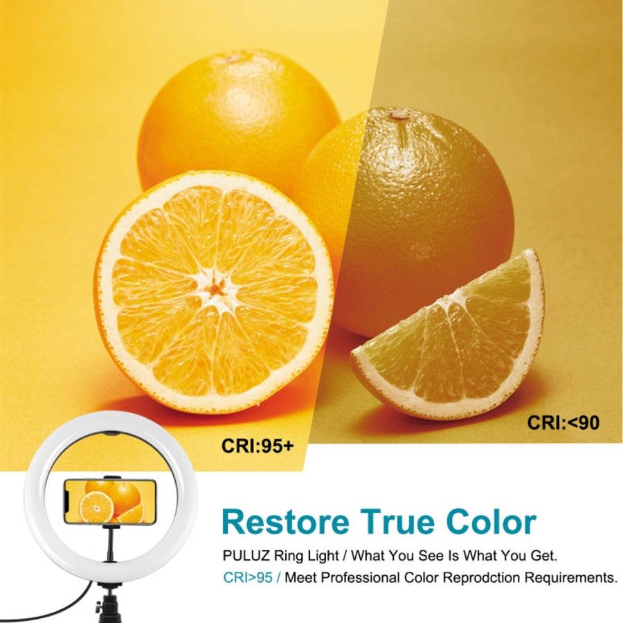 PULUZ 10.2 inch 26cm Light + Desktop Tripod Mount USB 3 Modes Dimmable Dual Color Temperature LED...