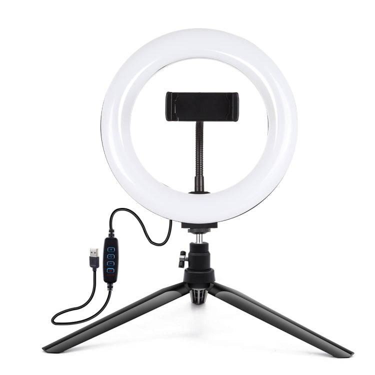 PULUZ 7.9 inch 20cm Light + Desktop Tripod Mount USB 3 Modes Dimmable Dual Color Temperature LED ...