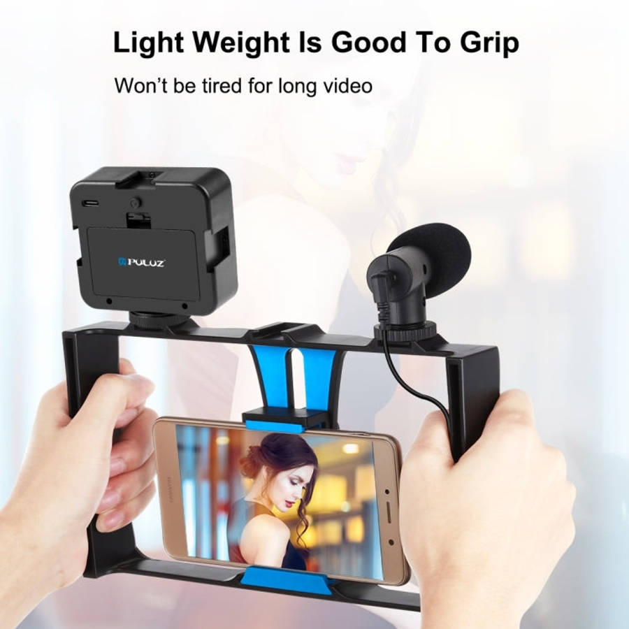 PULUZ 4 in 1 Vlogging Live Broadcast LED Selfie Fill Light Smartphone Video Rig Kits with Microph...