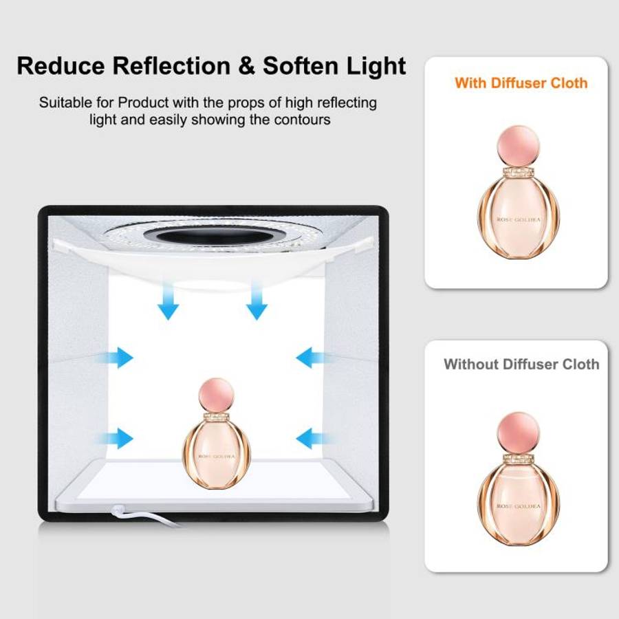 PULUZ 25cm Folding Portable High CRI Ring LED Photo Lighting Studio Tent Box + Shadowless Light L...