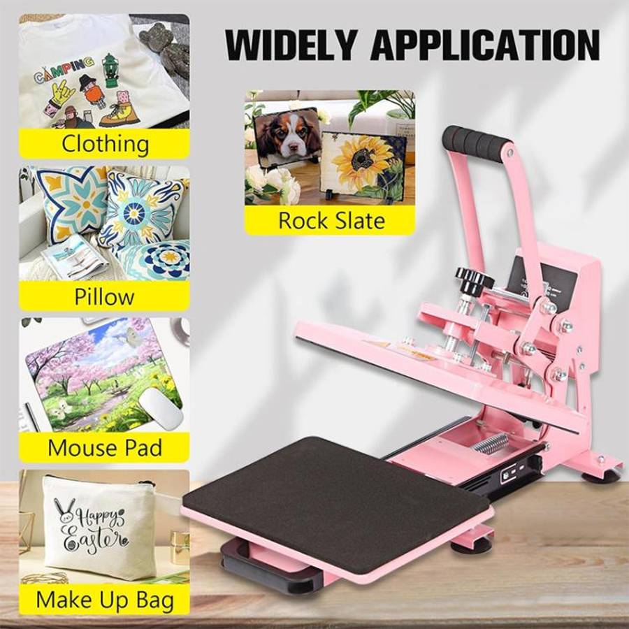 Hand Stamping Machine T-Shirt Clothes Heat Transfer, Size: 23x30cm, US Plug (Green)