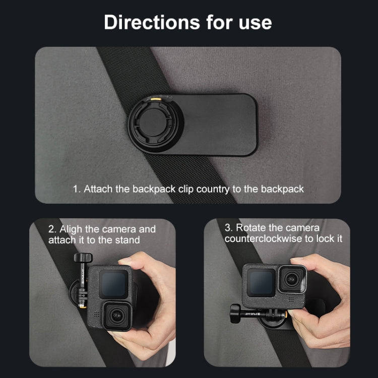 PULUZ Magnetic Quick Release Backpack Strap Clip (Black)