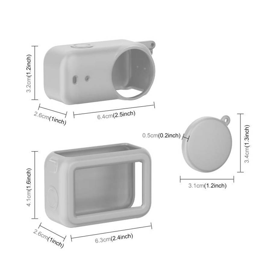 For DJI Osmo Nano PULUZ Transmission Module & Lens & Body 3 in 1 Silicone Protective Cover (Grey)