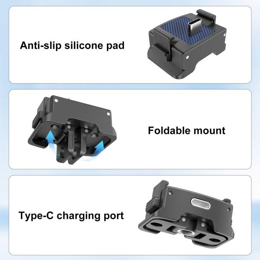 For DJI Osmo Pocket 4P / 4 / 3 PULUZ Plastic Quick-Release Charging Adapter Base (Black)