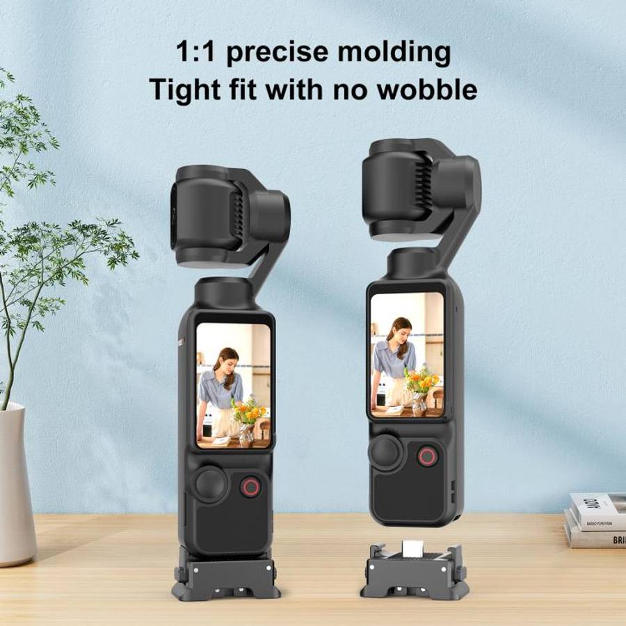 For DJI Osmo Pocket 4P / 4 / 3 PULUZ Plastic Quick-Release Charging Adapter Base (Black)