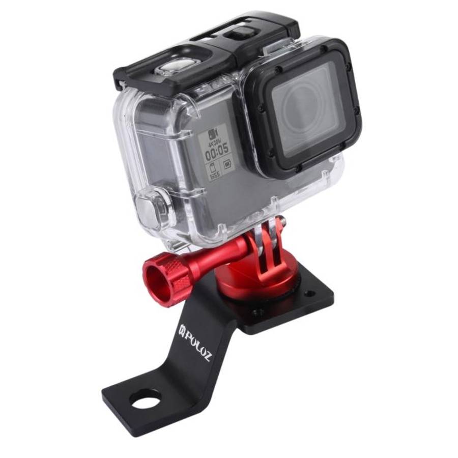 PULUZ Aluminum Alloy Motorcycle Fixed Holder Mount with Tripod Adapter & Screw for GoPro, Insta36...