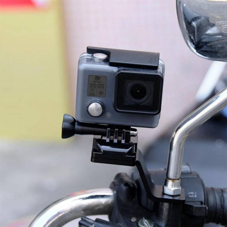 PULUZ Aluminum Alloy Motorcycle Fixed Holder Mount with Tripod Adapter & Screw for GoPro, Insta36...