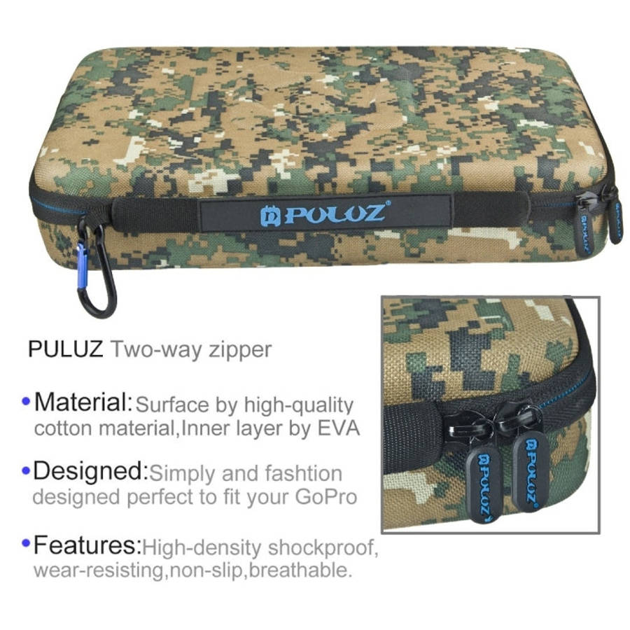 PULUZ Camouflage Pattern Waterproof Carrying and Travel Case for for GoPro, Insta360, DJI and Oth...
