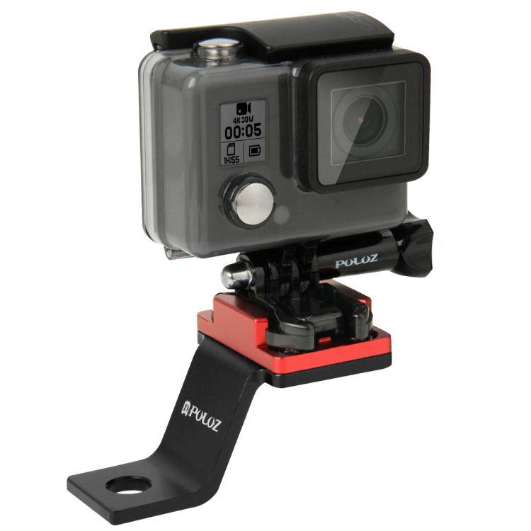 PULUZ Fixed Metal Motorcycle Holder Mount for GoPro, Insta360, DJI and Other Action Cameras(Red)