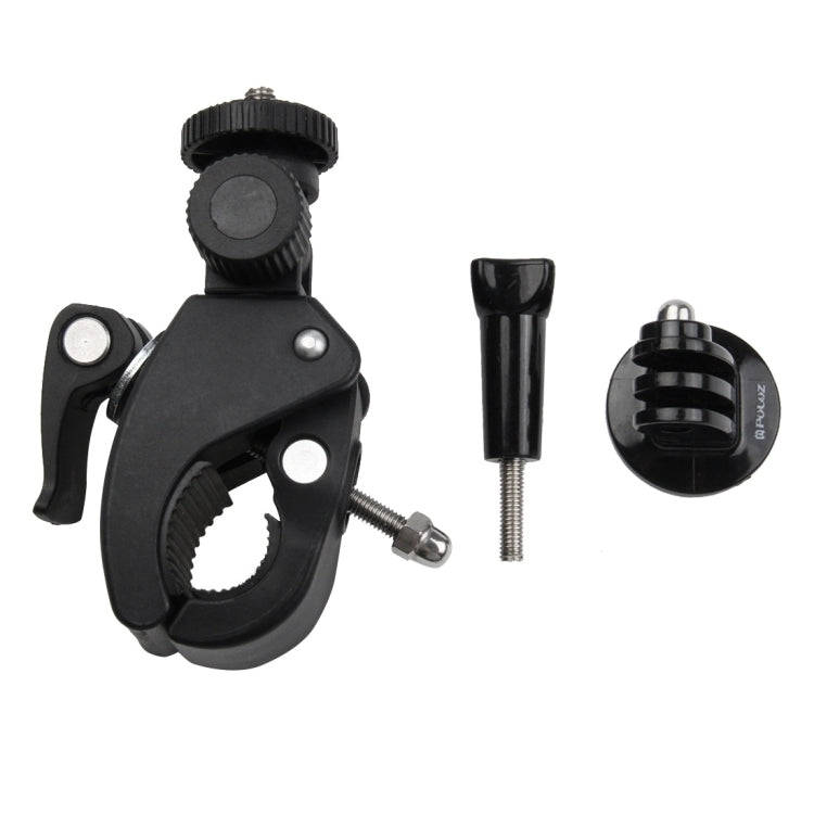 PULUZ Motorcycle Bicycle Handlebar Holder with Tripod Mount & Screw for GoPro, Insta360, DJI and ...