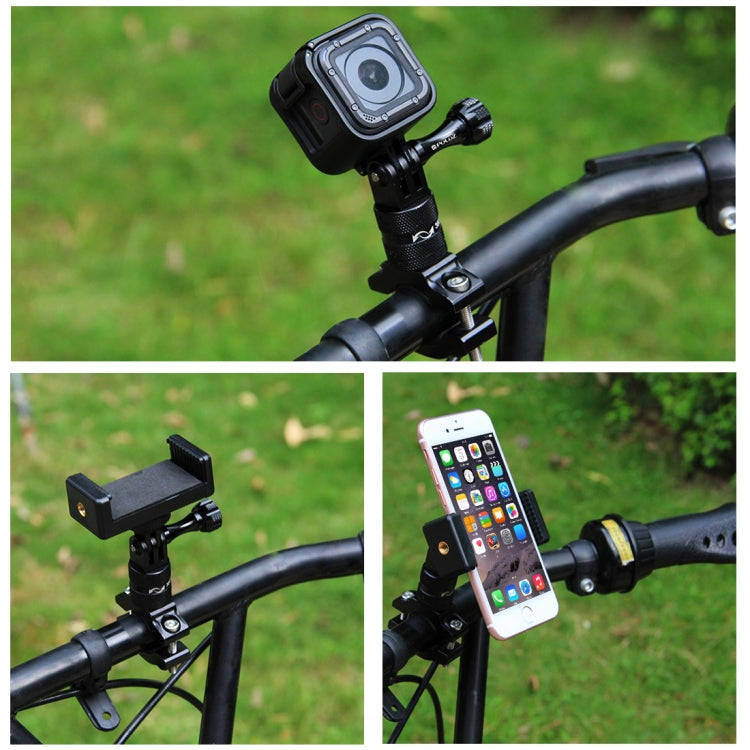 PULUZ 360 Degree Rotation Bike Aluminum Handlebar Adapter Mount with Screw for GoPro, Insta360, D...