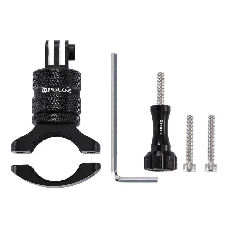 PULUZ 360 Degree Rotation Bike Aluminum Handlebar Adapter Mount with Screw for GoPro, Insta360, D...