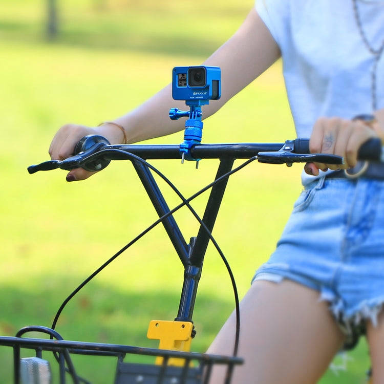 PULUZ 360 Degree Rotation Bike Aluminum Handlebar Adapter Mount with Screw for GoPro, Insta360, D...
