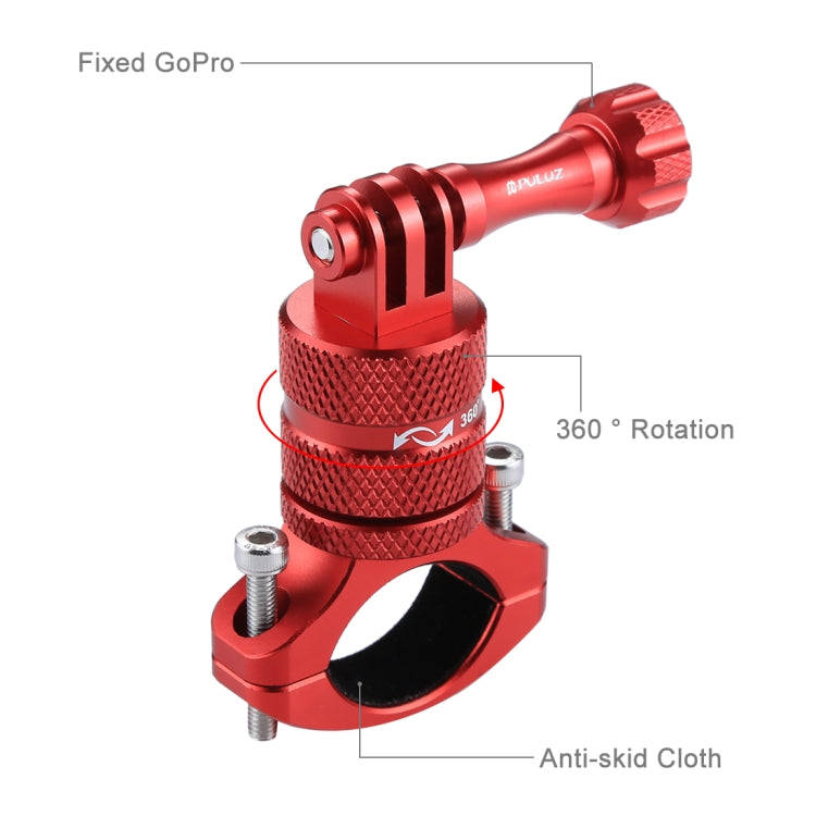 PULUZ 360 Degree Rotation Bike Aluminum Handlebar Adapter Mount with Screw for GoPro, Insta360, D...
