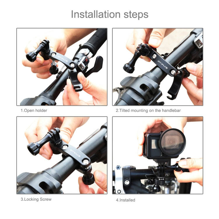 PULUZ 360 Degree Rotation Bike Aluminum Handlebar Adapter Mount with Screw for GoPro, Insta360, D...