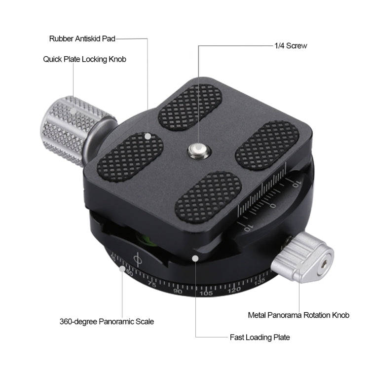 PULUZ Aluminum Alloy Quick Release Plate for Panoramic Head(Grey)