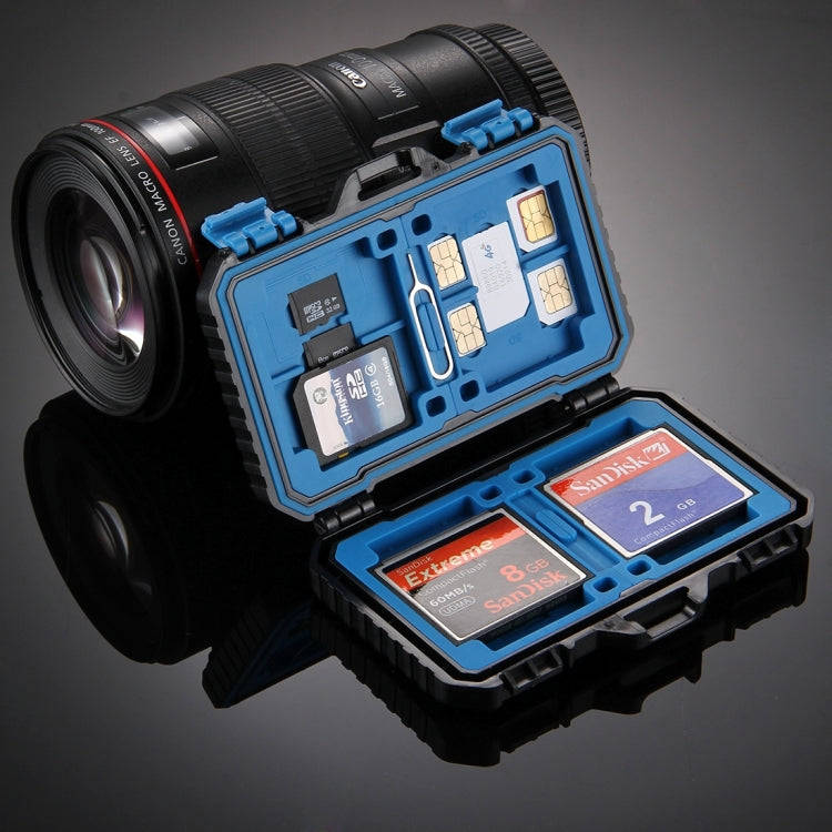 PULUZ 27 in 1 Memory Card Case for 4CF + 8SD + 9TF + 1Card PIN + 1Standard SIM + 2Micro-SIM + 2Na...