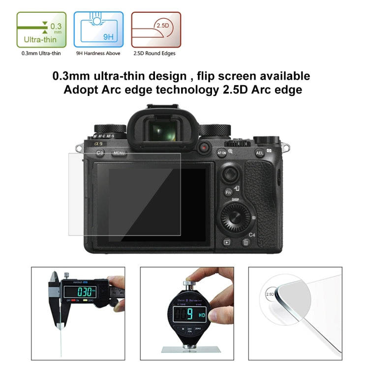 PULUZ 2.5D 9H Tempered Glass Film for Sony ILCE-9 (A9), Compatible with Sony A99 / HX400 / H300 /...