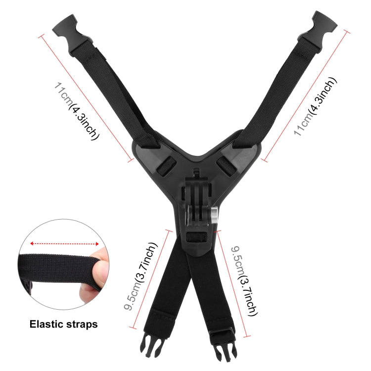 PULUZ Motorcycle Helmet Chin Strap Mount for GoPro, DJI Osmo Action and Other Action Cameras (Black)