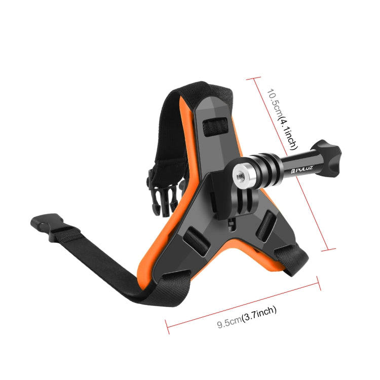 PULUZ Motorcycle Helmet Chin Strap Mount for GoPro, DJI Osmo Action and Other Action Cameras(Orange)