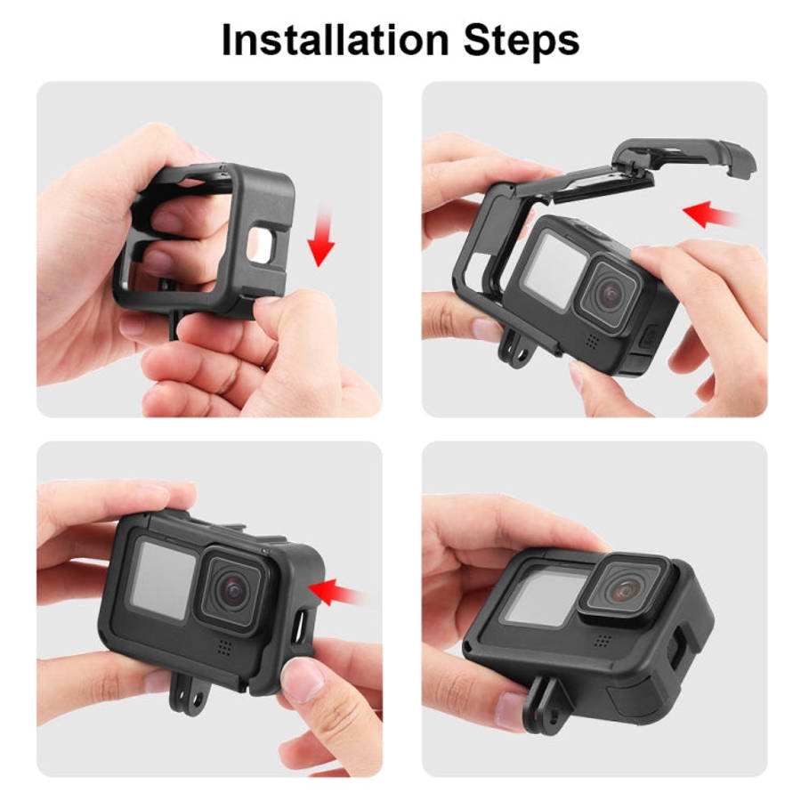 PULUZ Frame Expansion PA Cage with Side Interface Cover for GoPro HERO13 Black /12 Black /11 Blac...
