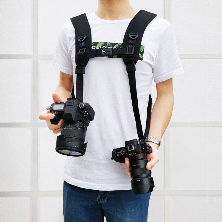 PULUZ Quick Release Double Shoulder Harness Soft Pad Decompression Foam Strap Belt for DSLR Digit...