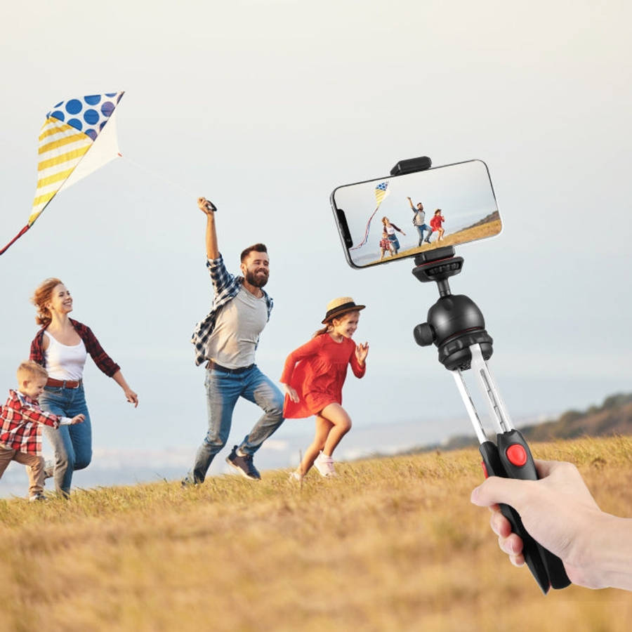 PULUZ Mini VLOG Live Stabilizer Stand Tripod with Phone Clamp for Smartphones (Red)