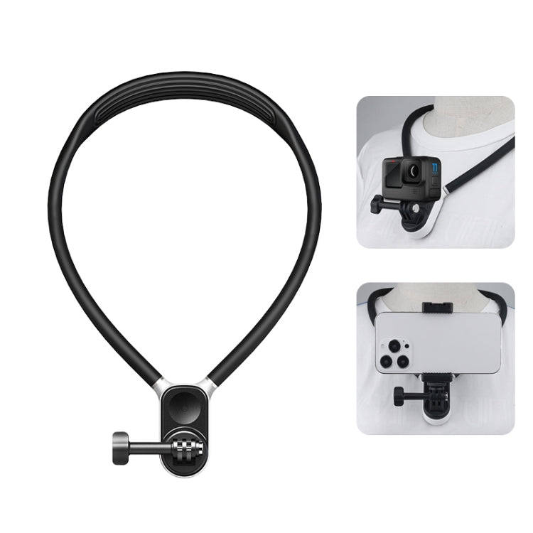 PULUZ Magnetic Silicone Collar Bracket POV View Mount with Phone Clamp for GoPro Action Cameras /...