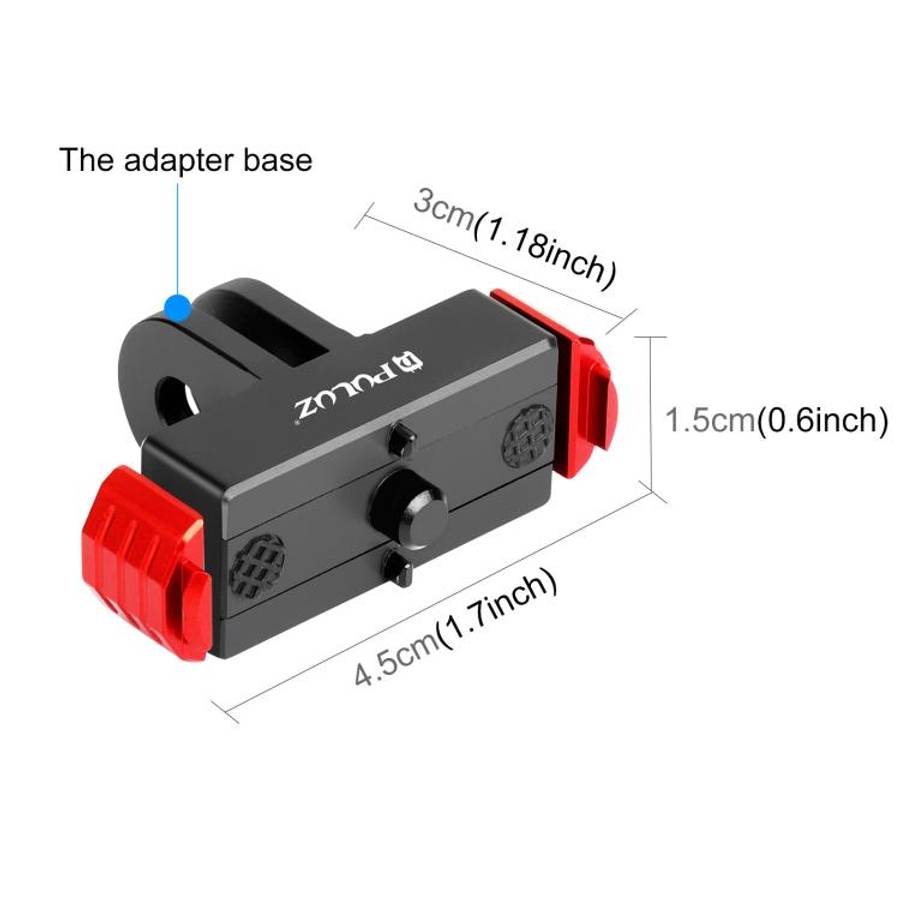 For GoPro MISSION 1 / 1 PRO / HERO13 Black  PULUZ Magnetic Quick Release Base Mount (Black Red)