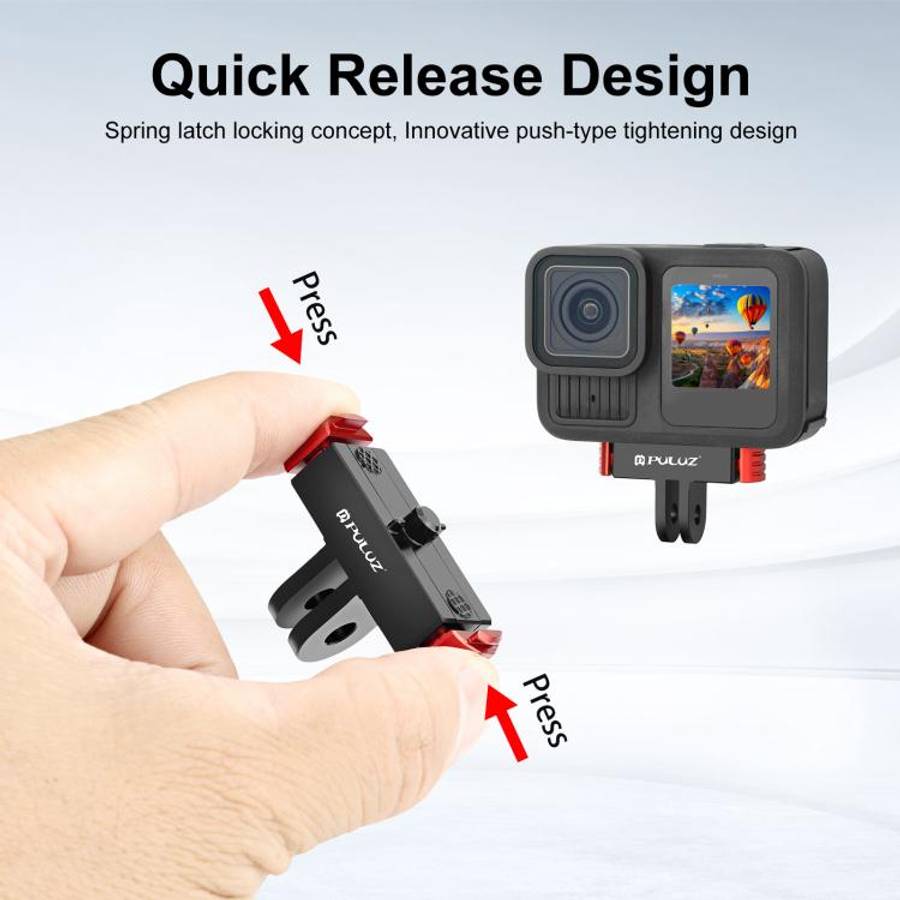 For GoPro MISSION 1 / 1 PRO / HERO13 Black  PULUZ Magnetic Quick Release Base Mount (Black Red)