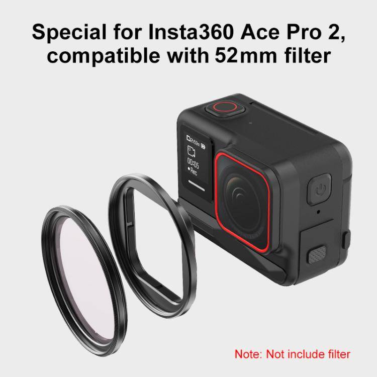 For Insta360 Ace Pro 2 PULUZ Filter Holder Metal Protective Filter Frame (Black)