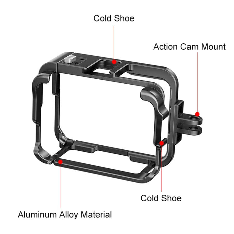 For Insta360 Ace Pro PULUZ Metal Protective Cage Adapter Frame (Black)