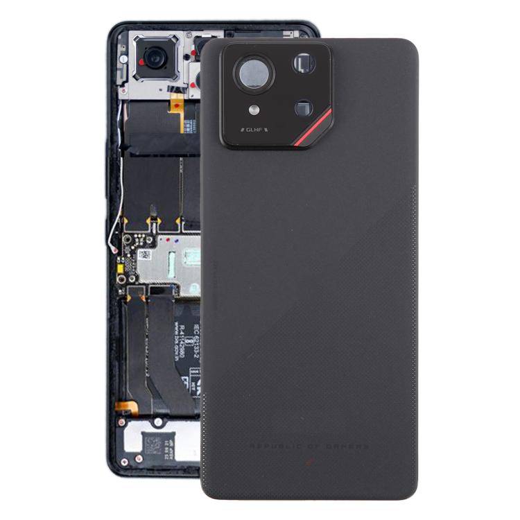 For Asus ROG Phone 9 5G Original Glass Battery Back Cover with Camera Lens Cover(Matte Black)