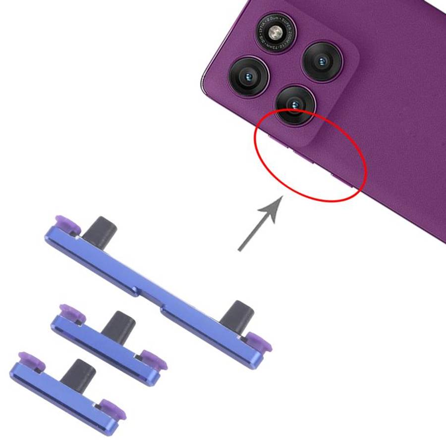 For Motorola Edge 60 Pro 10pairs Power Button and Volume Control Button (Blue)