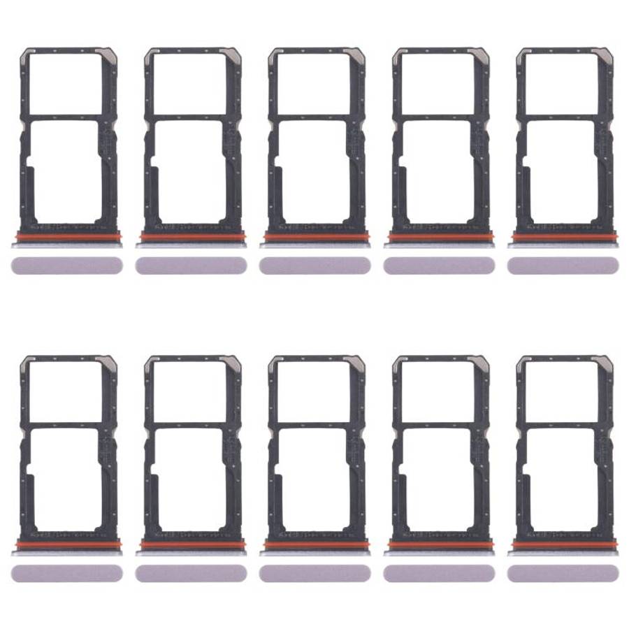 For OPPO A5 Pro 4G CPH2711 10pcs Original SIM Card Tray + SIM Card Tray / Micro SD Card Tray (Pink)