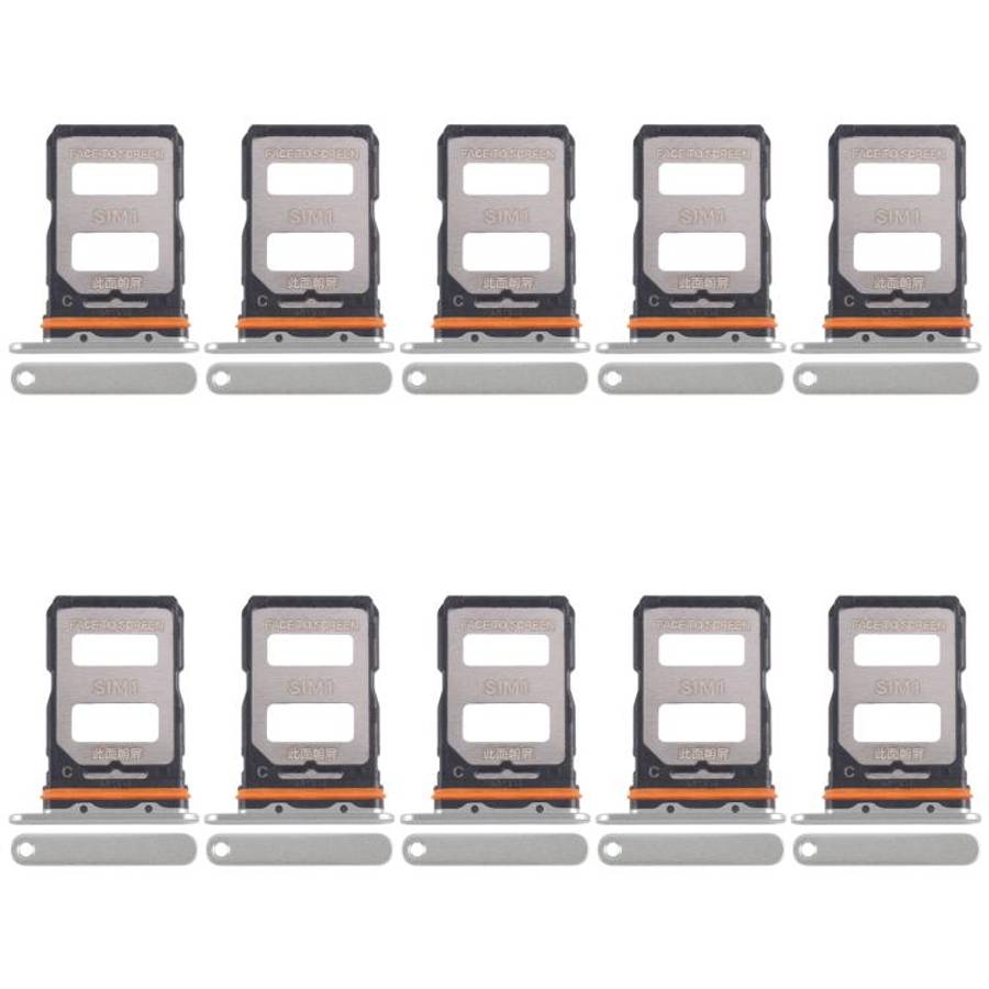 For Xiaomi Civi 4 Pro 10pcs SIM Card Tray + SIM Card Tray (Green)