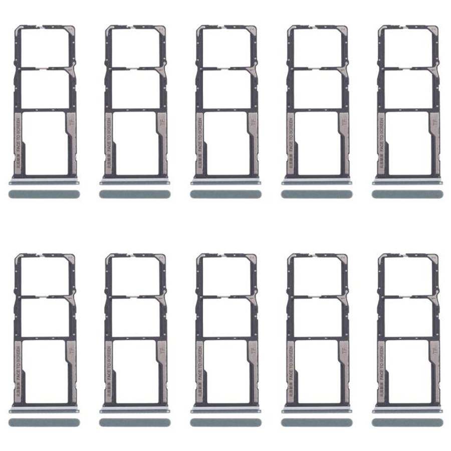 For Xiaomi Poco M6 Pro 4G 10pcs SIM Card Tray + SIM Card Tray + Micro SD Card Tray (Green)