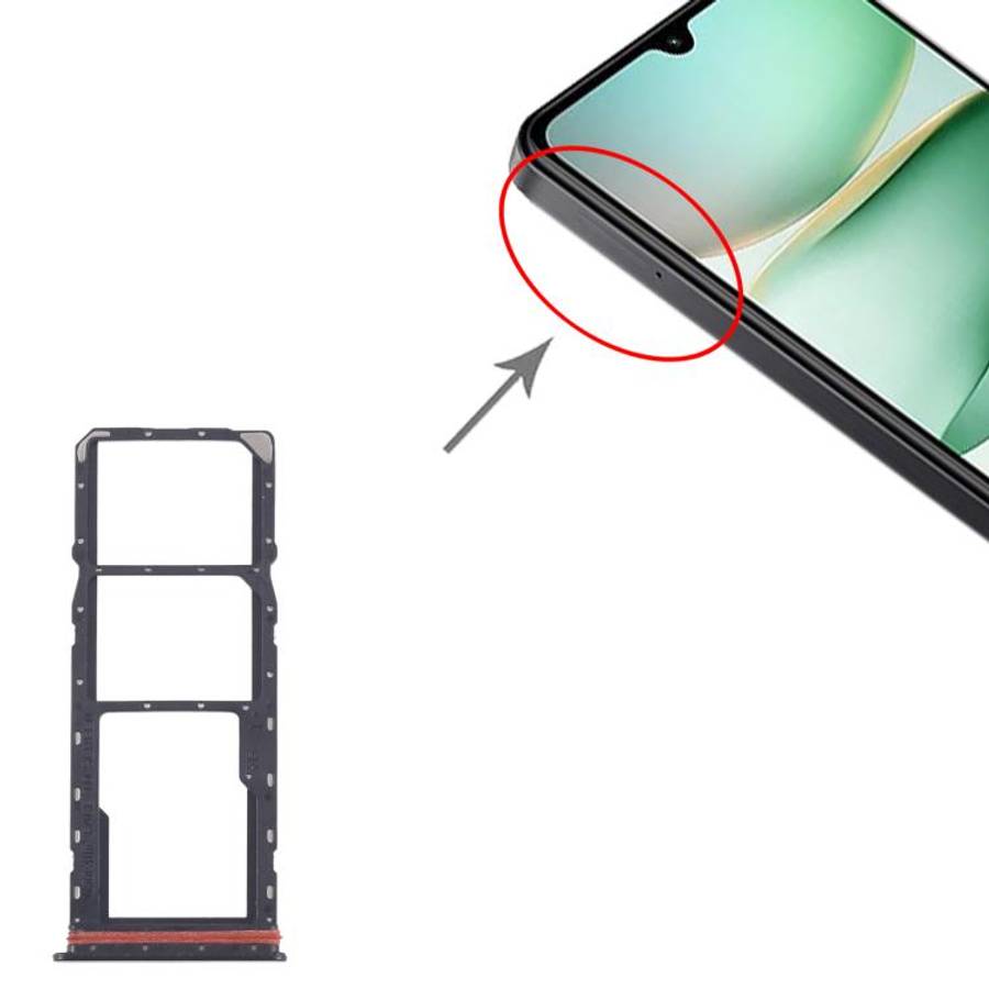 For Xiaomi Redmi A5 4G 10pcs SIM Card Tray + SIM Card Tray + Micro SD Card Tray (Black)