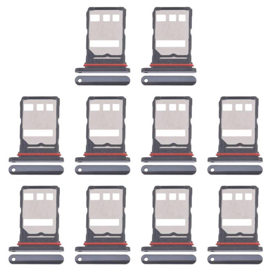 For Honor 100 Pro 10pcs Original SIM Card Tray + SIM Card Tray (Black)