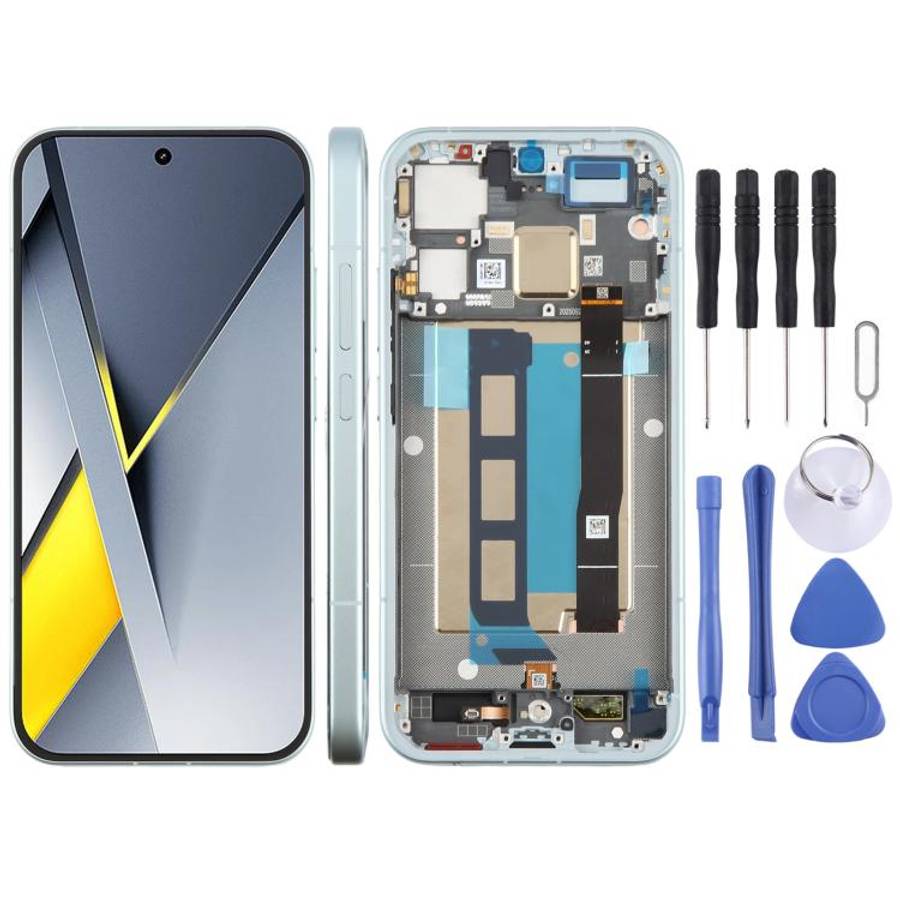For Xiaomi Poco F8 Pro Original LCD Screen Digitizer Full Assembly with Frame (Blue)